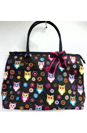 Large Quilted Tote Bag-7011/OWL/BROWN